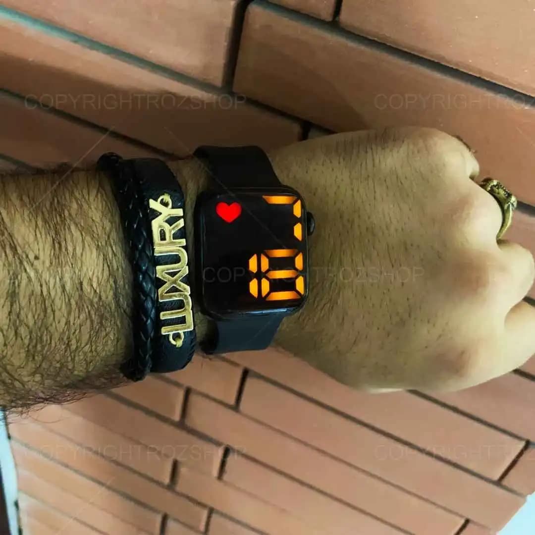 ساعت مچی LED مشکی مدل 254 — تصویر ۹