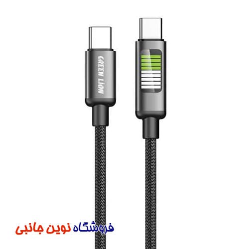 کابل دو سر تایپ سی گرین لاین مدل GNLEDTC2TCBK ا Green Lion GNLEDTC2TCBK USB-C to USB-C LED Charging Cable (تک/عمده)