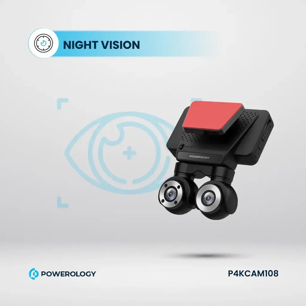 دوربین ثبت وقایع پاورولوژی Powerology Dual Lens Dash Camera — تصویر ۵