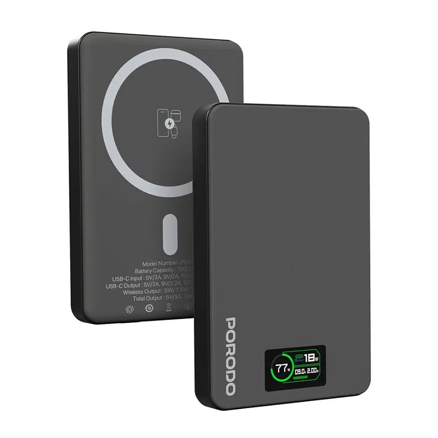 پاوربانک مگ سیف 10 هزار هوشمند پرودو Porodo 10000mAh MagSafe Power Bank PB085
