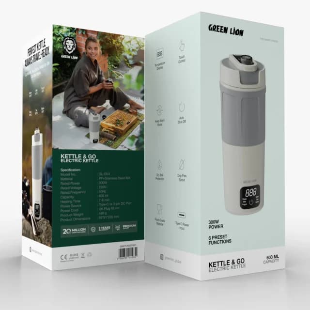کتری برقی هوشمند 600 میلی لیتری گرین لاین Green Lion Kettle & Go Electric Kettle 600mL GL-EK4 — تصویر ۱۰