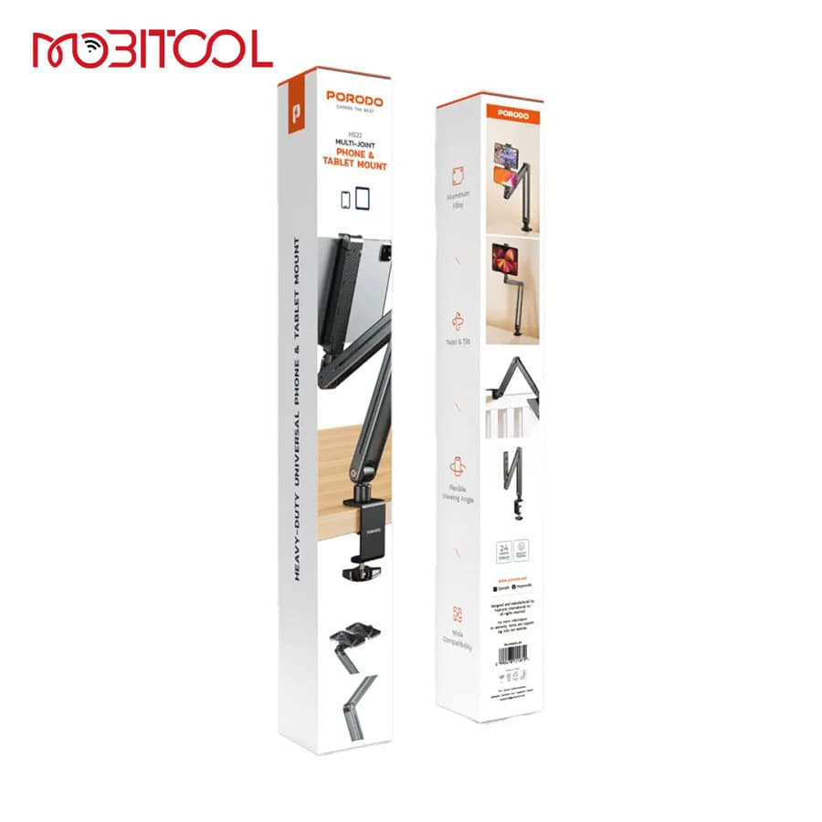 پایه نگهدارنده رومیزی موبایل و تبلت پرودو Porodo Multi-Joint Phone & Tablet Mount PD-HSM22 — تصویر ۹