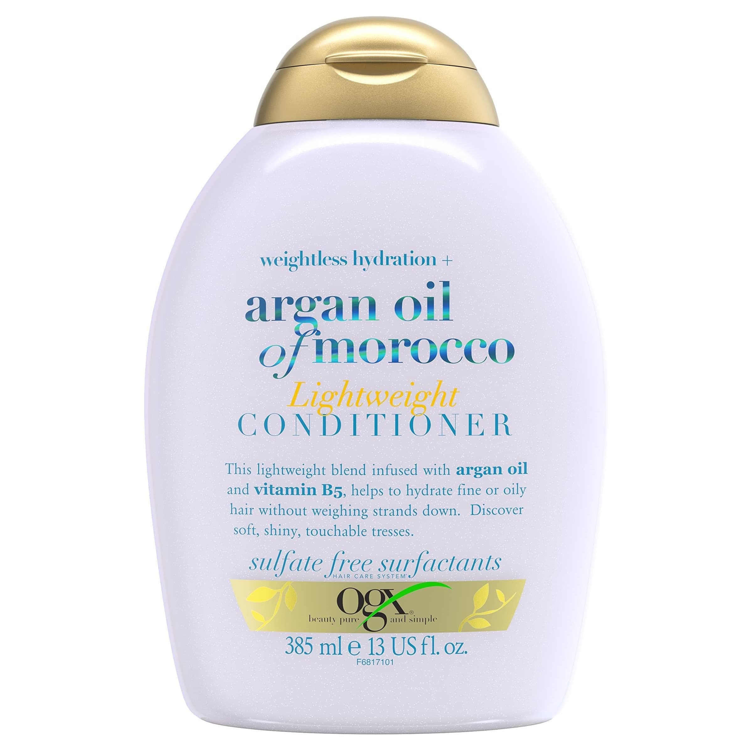 نرم کننده او جی ایکس OGX آبرسان مو حاوی آرگان مدل Weightless Hydration Argan Oil حجم 385 میل — تصویر ۲