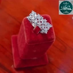 انگشتر زنانه نقره شاهکار میکرو مارکیز عیار 925 آبکاری طلاسفید همراه با فاکتور رسمی — تصویر ۲