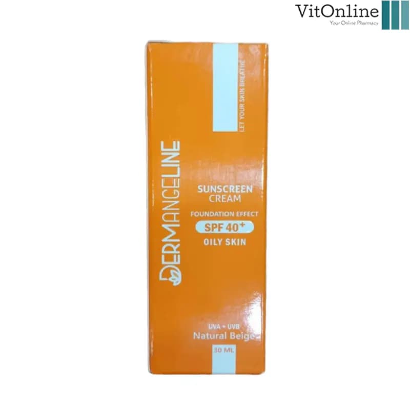 کرم ضد آفتاب +SPF 40 بژ طبیعی پوست چرب درم انجلین 30 میلی لیتر — تصویر ۴