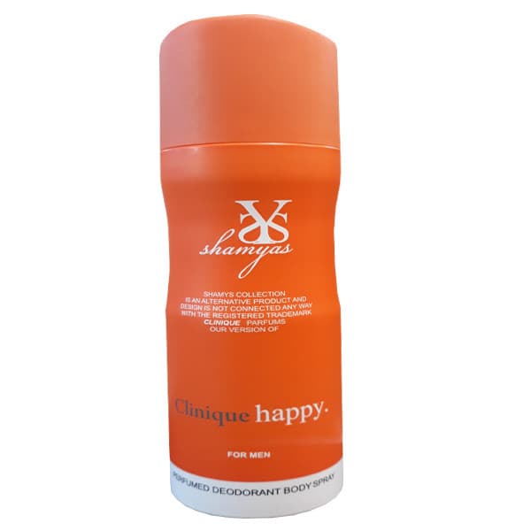 اسپری خوشبو کننده بدن دئودورانت مردانه شمیاس مدل Clinique Happy حجم 200 میل — تصویر ۴
