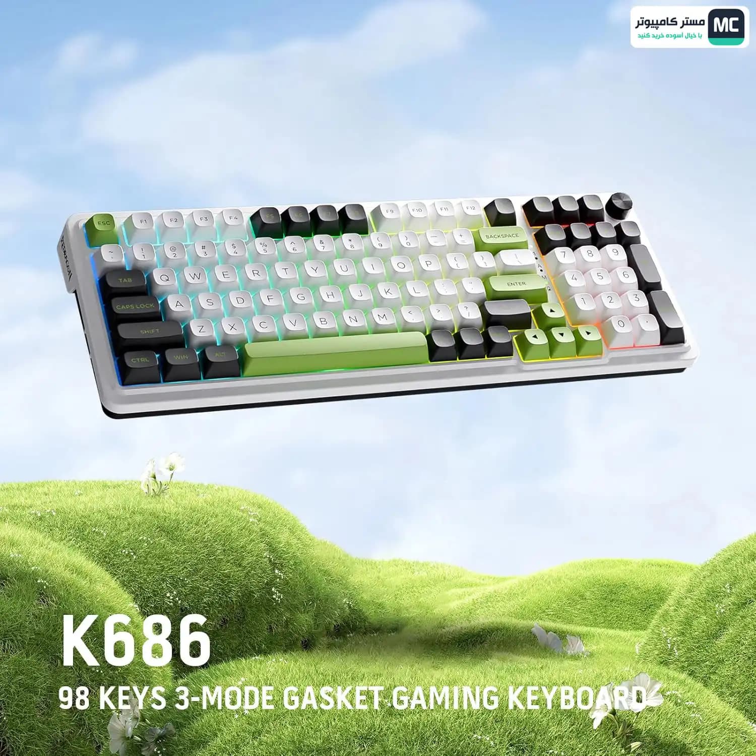 کیبورد بی سیم مکانیکال ردراگون EISA MAX K686 WBG PRO — تصویر ۳