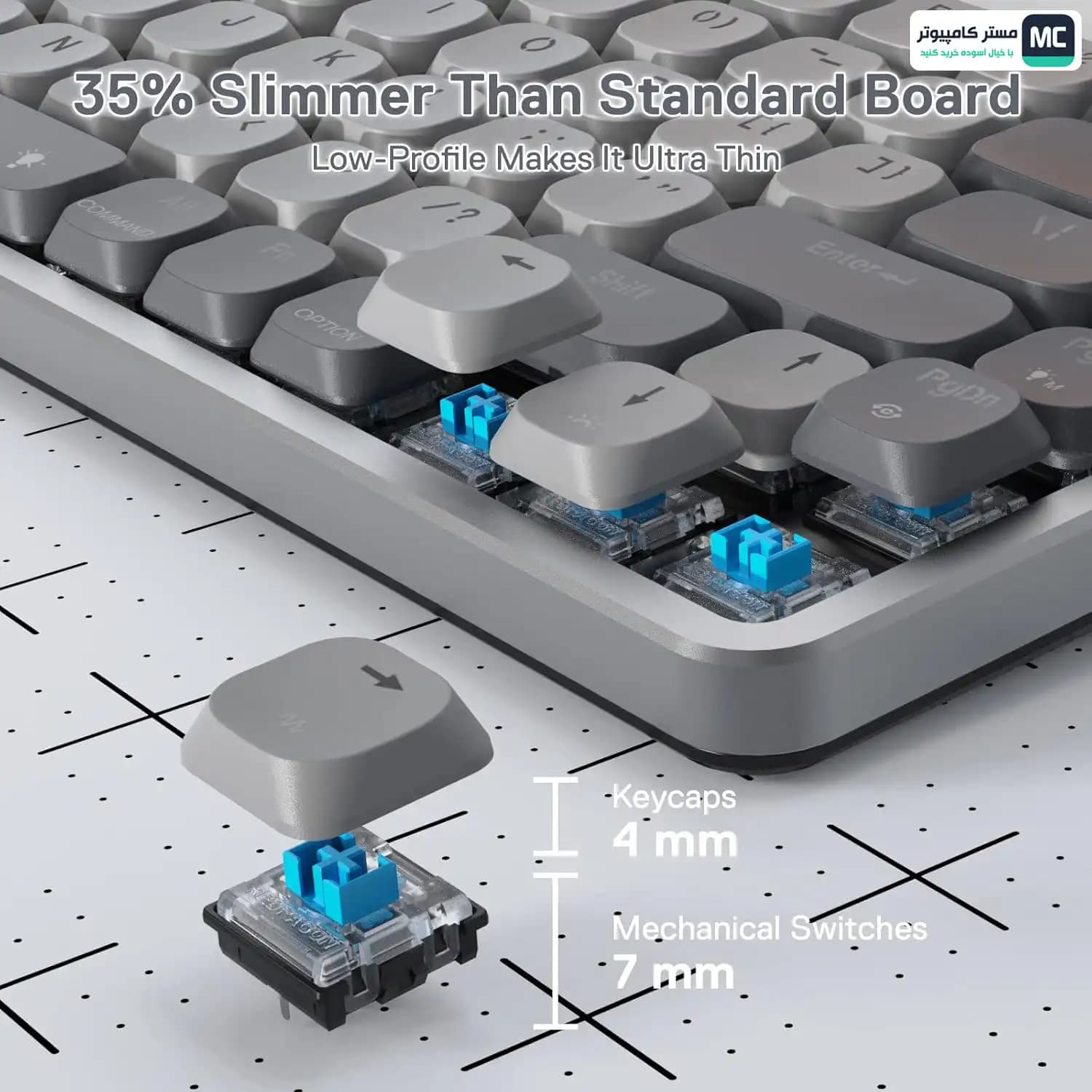 کیبورد بی سیم مکانیکال ردراگون Azure K652 PRO RGB — تصویر ۶