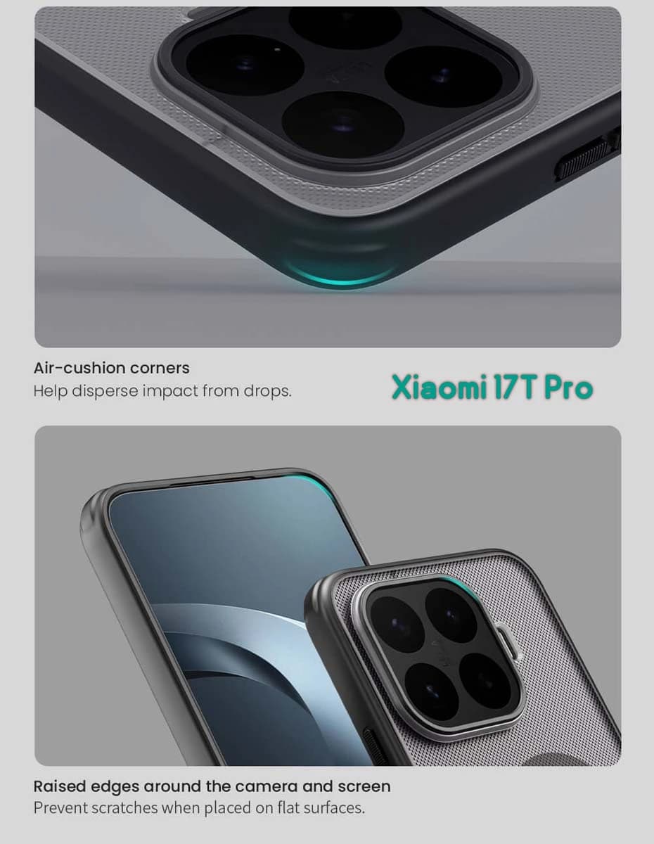 قاب ضدضربه دودی مگنتی Xiaomi 17T Pro مارک نیلکین مدل Super Frosted Shield Pro Clear Magnetic — تصویر ۸