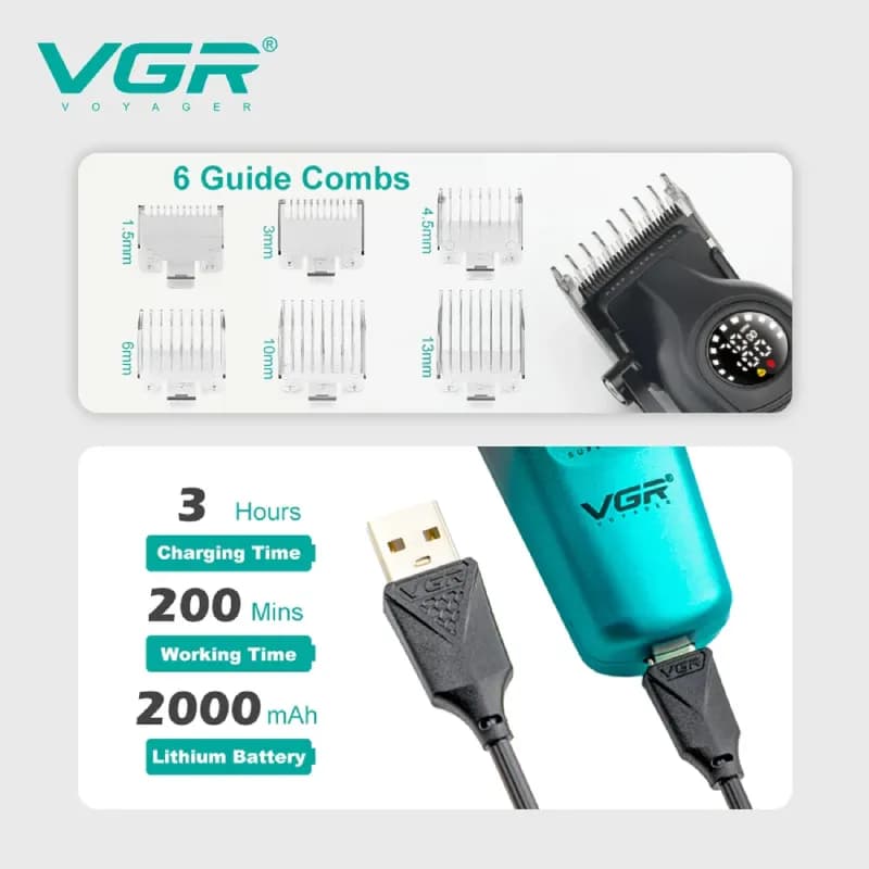 ماشین اصلاح سر و صورت وی جی آر مدل V-196 — تصویر ۷