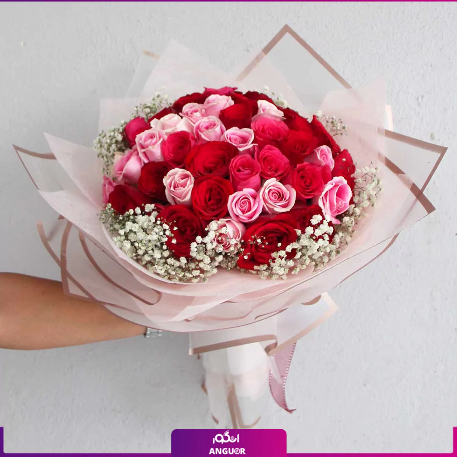 دسته گل رز 50 شاخه — تصویر ۵