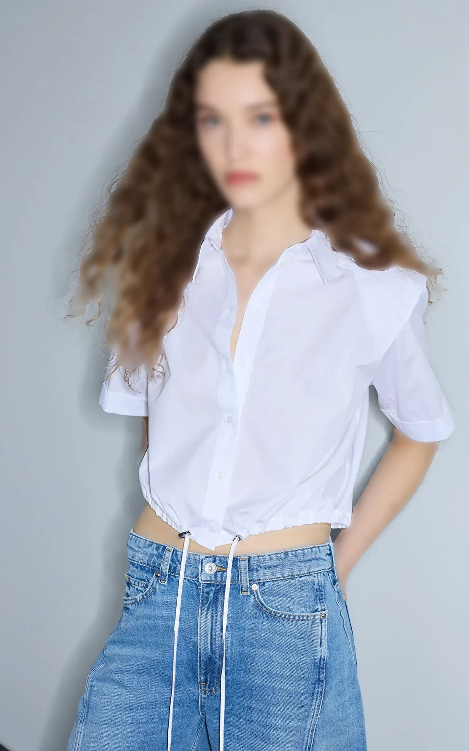 شومیز زنانه کراپ یقه کلاسیک IPEKYOL کد IS1260025246 — تصویر ۵
