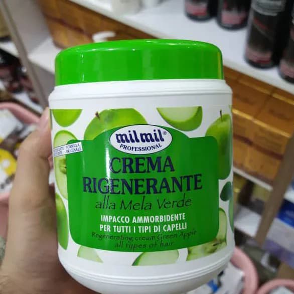 ماسک موی milmil حاوی عصاره سیب سبز مناسب انواع مو حجم 1000 میلی — تصویر ۷