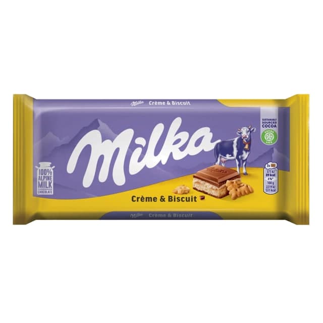 شکلات میلکا Creme & Biscuit وزن 100گرم