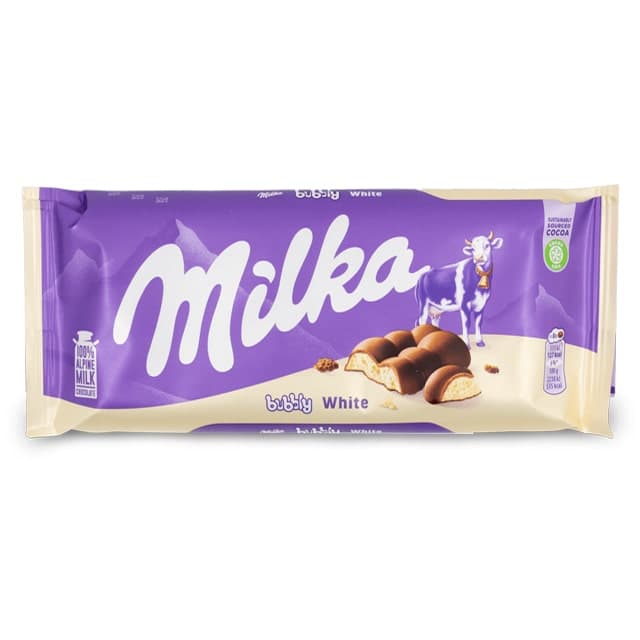 شکلات میلکا Bubbly White وزن 100گرم