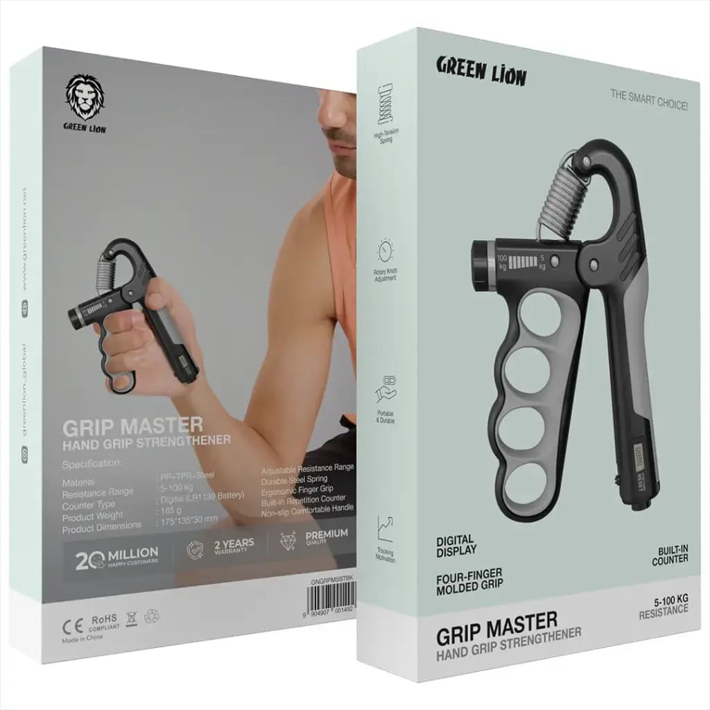 فنر تقویت کننده مچ دست دیجیتال گرین لاین GNGRPMSSTBKG reen Lion Grip Master Hand Grip Strengthener — تصویر ۶