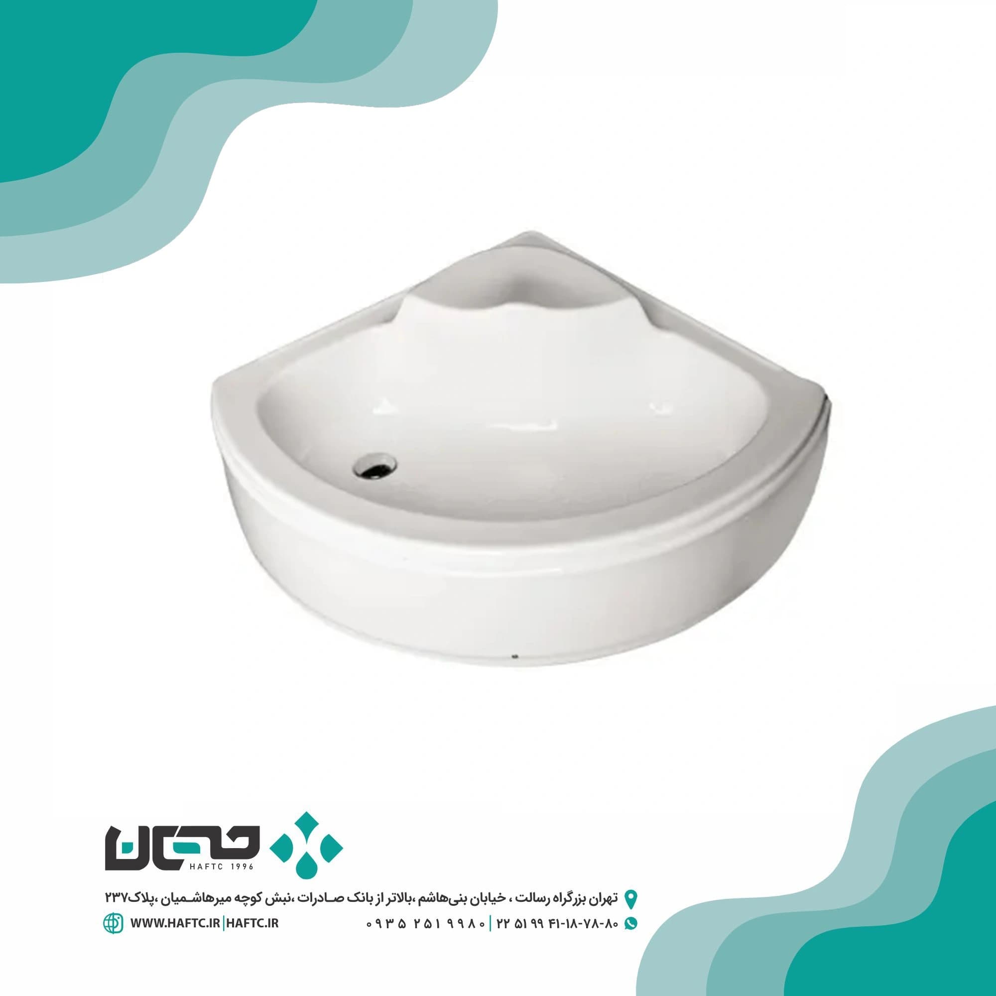 زیر دوشی نیمگرد سکودار زرین آب اندازه 90×90 — تصویر ۳