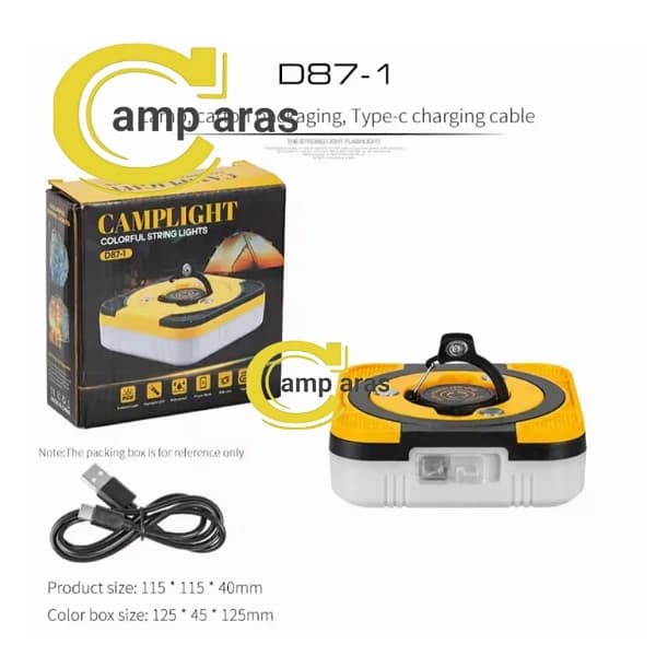 چراغ ریسه شارژی کمپینگ CAMP LIGHT D87-1 آهنربایی — تصویر ۹