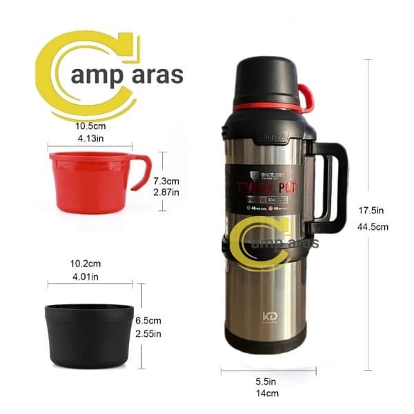 فلاسک وکیوم 4 لیتر دی کادی KD SUS 304 K-5797 دوجداره — تصویر ۷