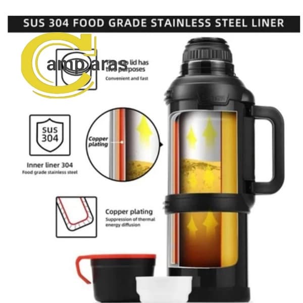 فلاسک وکیوم 4 لیتر دی کادی KD SUS 304 K-5797 دوجداره — تصویر ۹