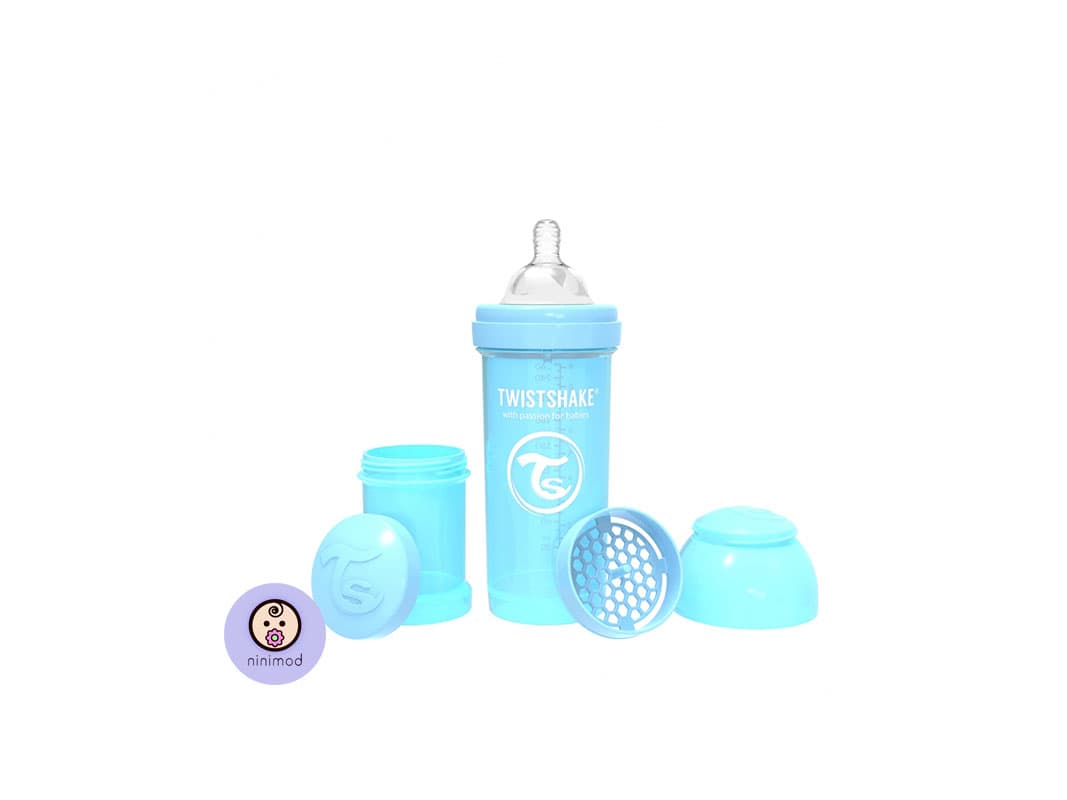 شیشه شیر آنتی کولیک ۲۶۰ میل Twistshake رنگ آبی — تصویر ۷