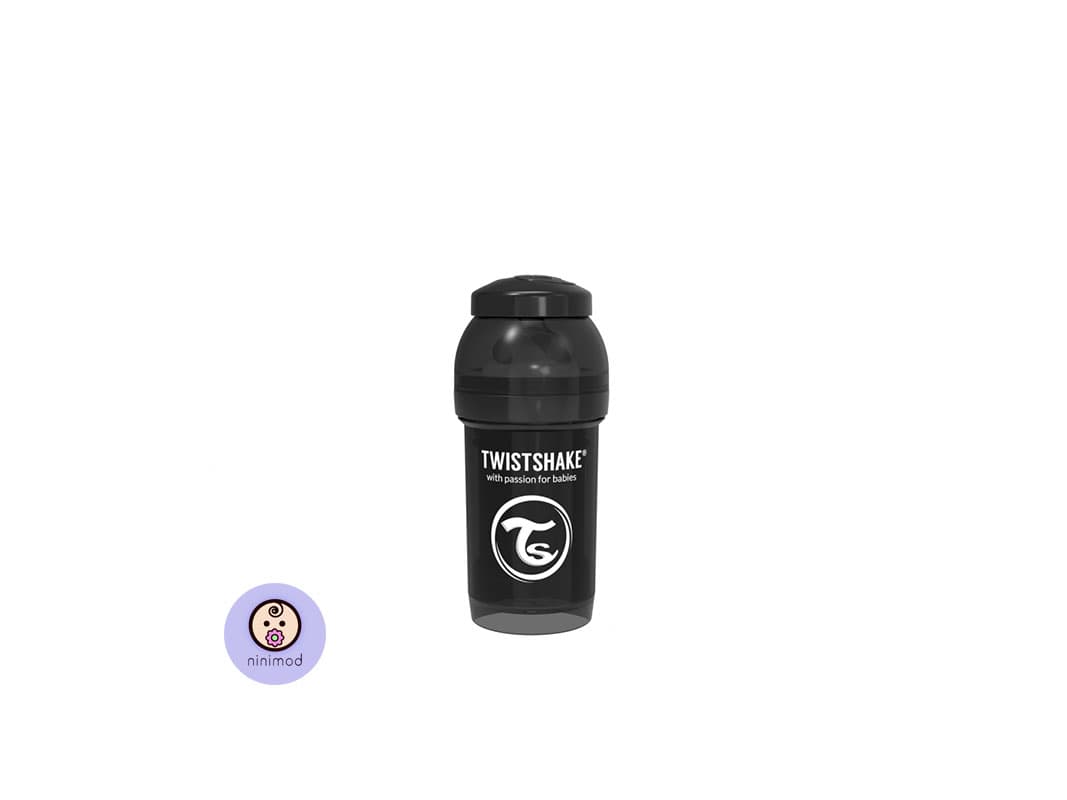 شیشه شیر آنتی کولیک ۱۸۰ میل Twistshake رنگ مشکی