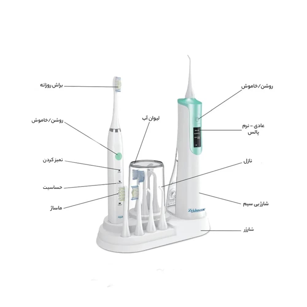 ست مسواک برقی و واتر فلاسر PERFECT SMILE مدل CH-08 — تصویر ۱۱