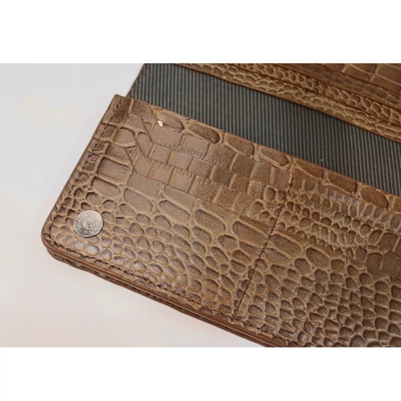 کیف پول مدل چمن طرح کروکودیل ریز چرم طبیعی کد CH8025 — تصویر ۳