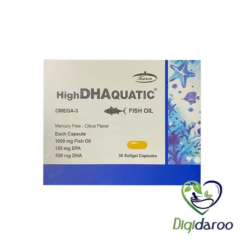 کپسول روغن ماهی حاوی دی اچ ای (DHA) بالا آکواتیک کارن 30 عددی — تصویر ۵