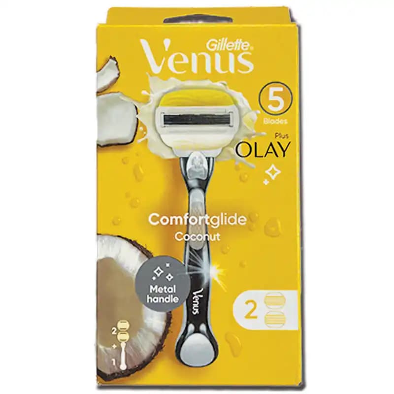 تیغ اصلاح ژیلت ونوس اولای Venus ComfortGlide Olay Plus با 2 یدک — تصویر ۳