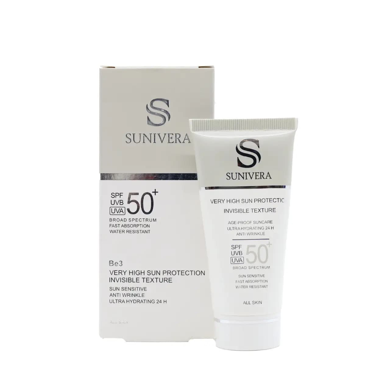 کرم ضد آفتاب فاقد رنگ با SPF 50 مناسب انواع پوست سانیورا 50 میلی لیتر
