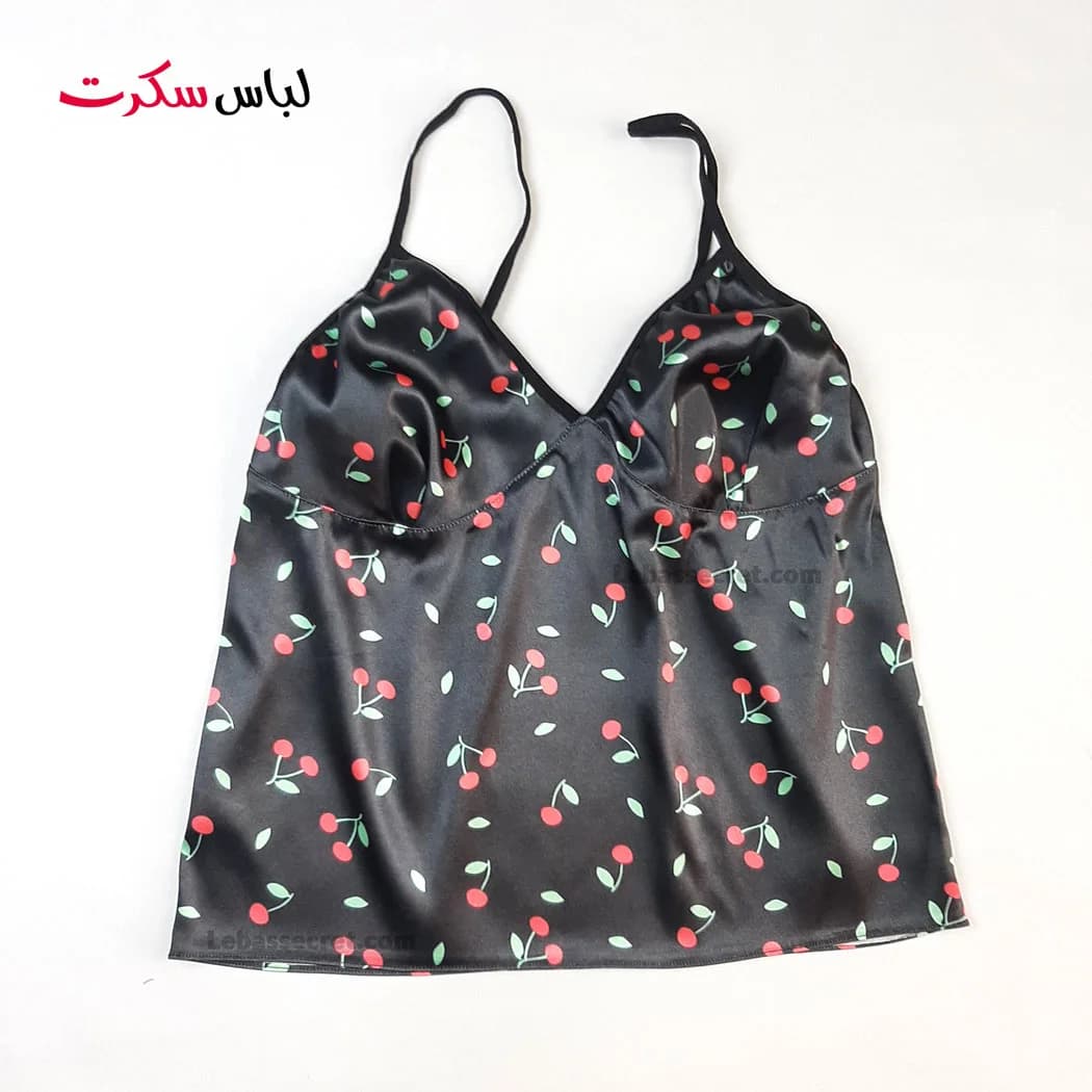 ست تاپ و شلوارک و اسکرانچی ساتن ابریشم lebassecret1143 — تصویر ۶