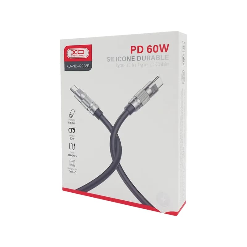 کابل Type-C به Type-C فست شارژ 60W ایکس او مدل NB-Q228B – مشکی — تصویر ۴