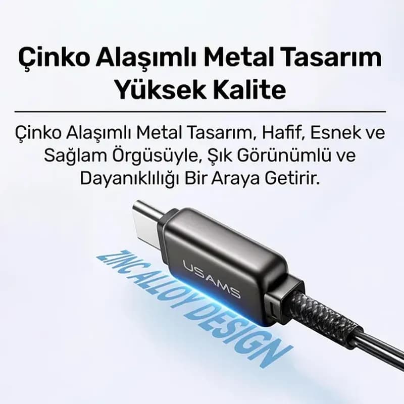 کابل Type-C به Type-C فست شارژ 100W یوسمز مدل SJ744 – تیتانیوم — تصویر ۴