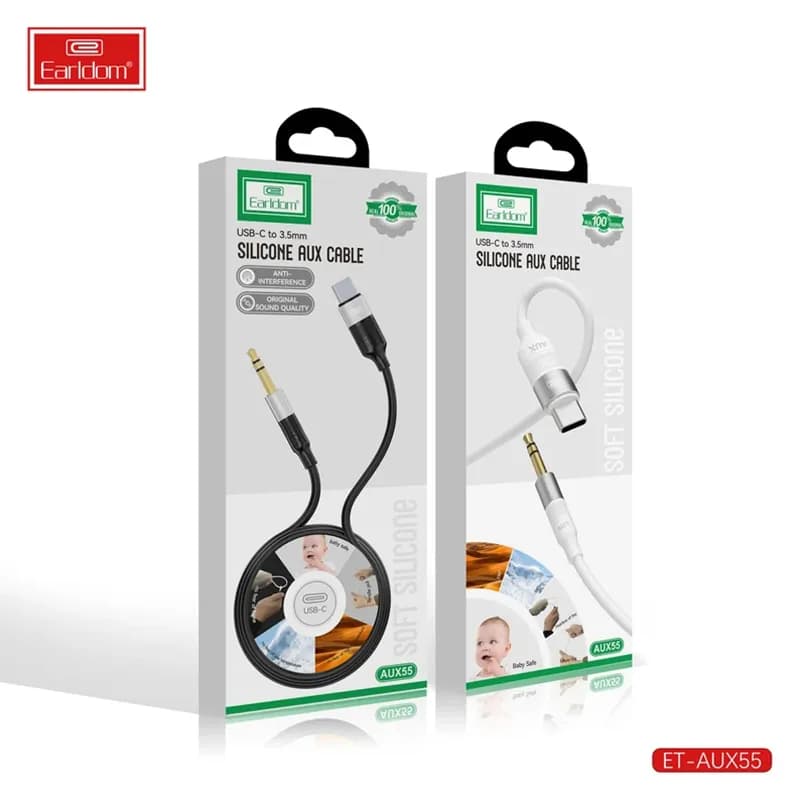 کابل تبدیل تایپ سی به جک 3.5 میلی متری ارلدام مدل AUX55 — تصویر ۹
