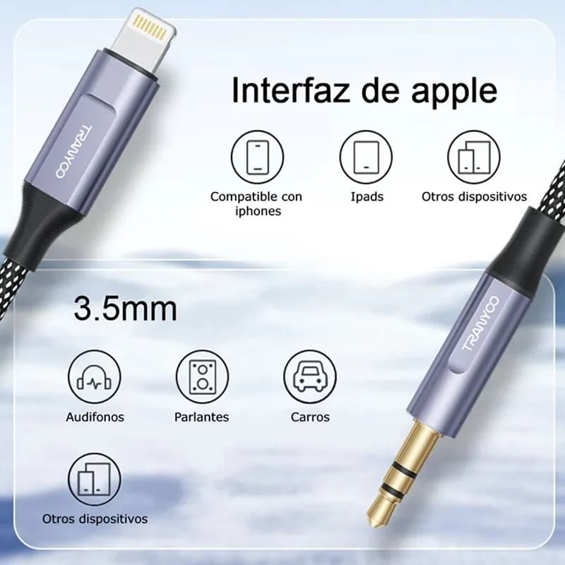 کابل تبدیل لایتنینگ آیفون به جک 3.5 میلی متری ترانیو مدل T-E15 — تصویر ۱۰