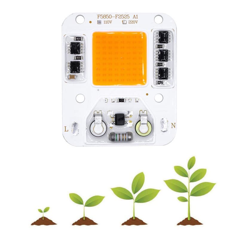 LED COB رشد گیاه 50W 220V سایز 5850 دارای مدار حفاظتی Anti Surge — تصویر ۶