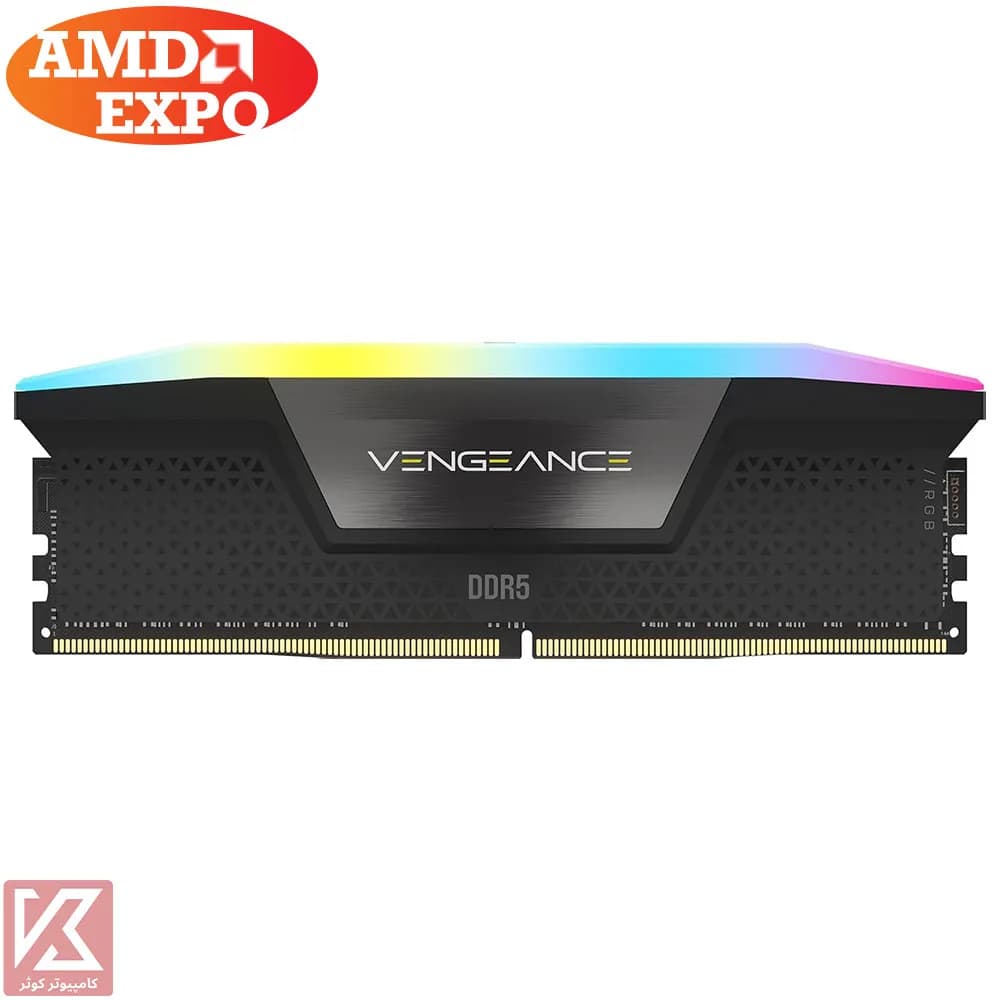 رم کورسیر 16 گیگابایت (1×16) تک کانال DDR5 5200 مدل Vengeance RGB CL40 EXPO AMD — تصویر ۵