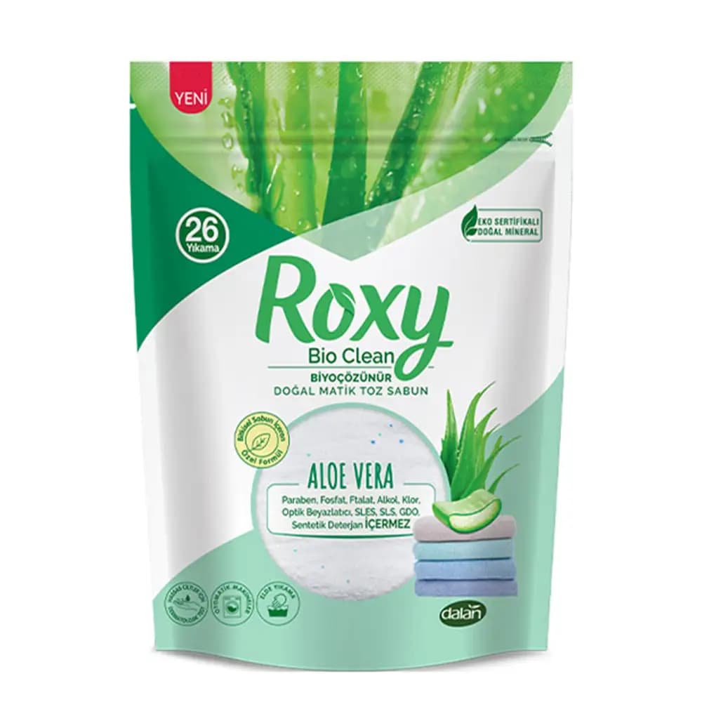 پودر صابون ماشین لباسشویی روکسی مدل ALOE VERA وزن 800 گرم