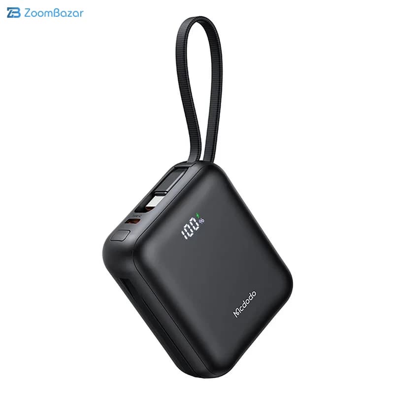 پاوربانک مک دودو 10000 میلی آمپر 22.5 وات مدل MC-862 دارای کابل Type‑C و Lightning متصل — تصویر ۱۲