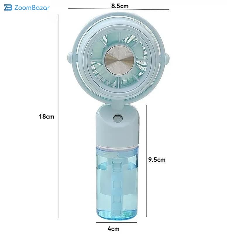 پنکه دستی و مه پاش spray mini fan مدل GG8801 شارژی — تصویر ۸