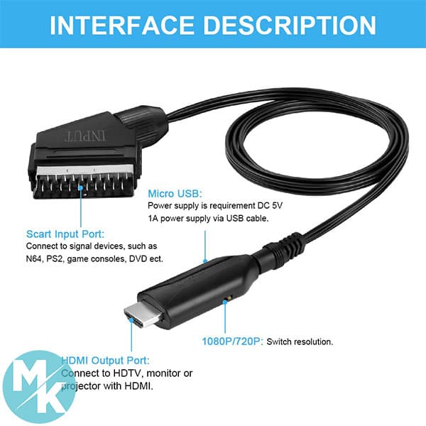تبدیل SCART به HDMI HD برند AXFEE مدل Q1-3375742 — تصویر ۵