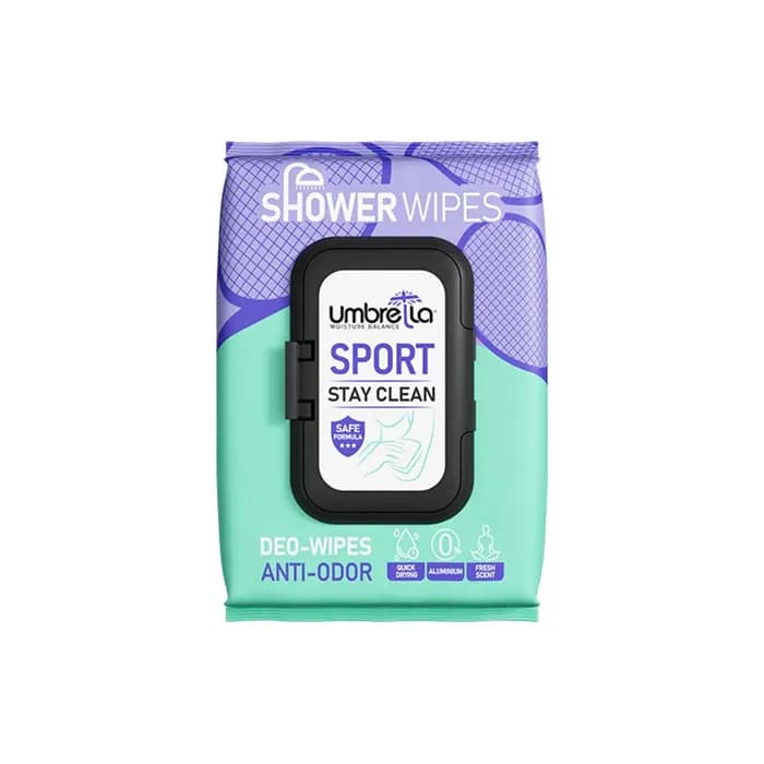 دستمال مرطوب خوشبو کننده بدن اسپورت آمبرلا 50 عددSport umbrella body deodorizing wipes 50 pcs — تصویر ۴