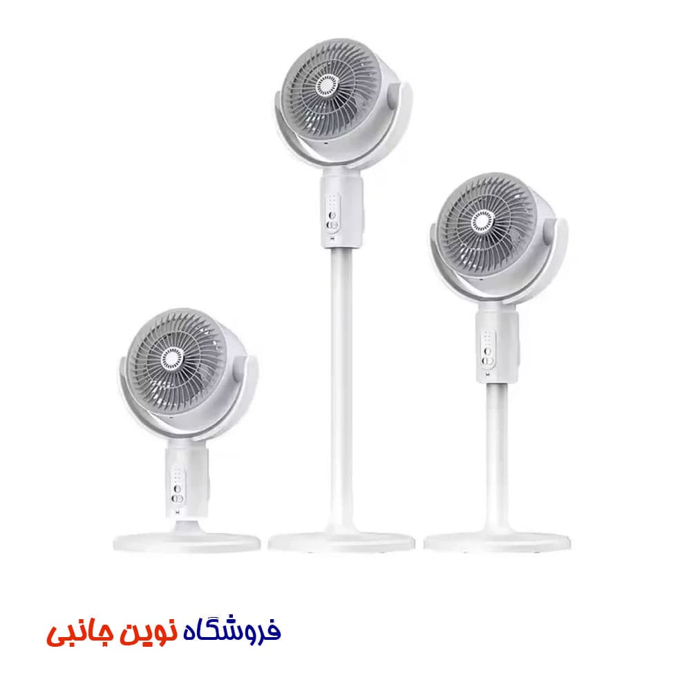 پنکه ایستاده و رومیزی شارژی قابلیت چرخشی و تنظیم ارتفاع مدل F1 ا F1 Ventilator sa podesivom visinom Portable Floor Standing & Desktop Fan (تک / عمده)