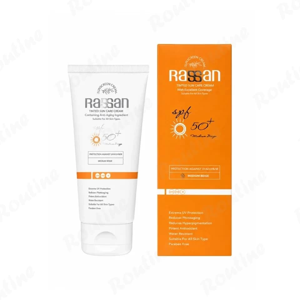 کرم ضد آفتاب رنگی SPF50 انواع پوست راسن — تصویر ۳