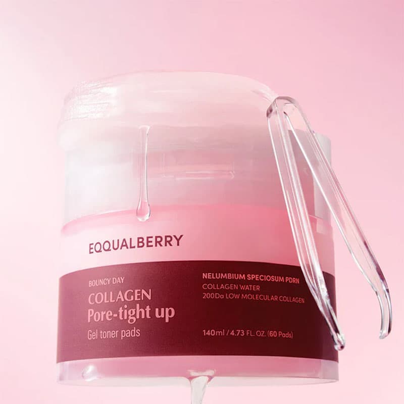 پد تونر ژلی کلاژن اکوال بری EQQUALBERRY Collagen Pore-Tight Up Gel Toner Pads — تصویر ۷