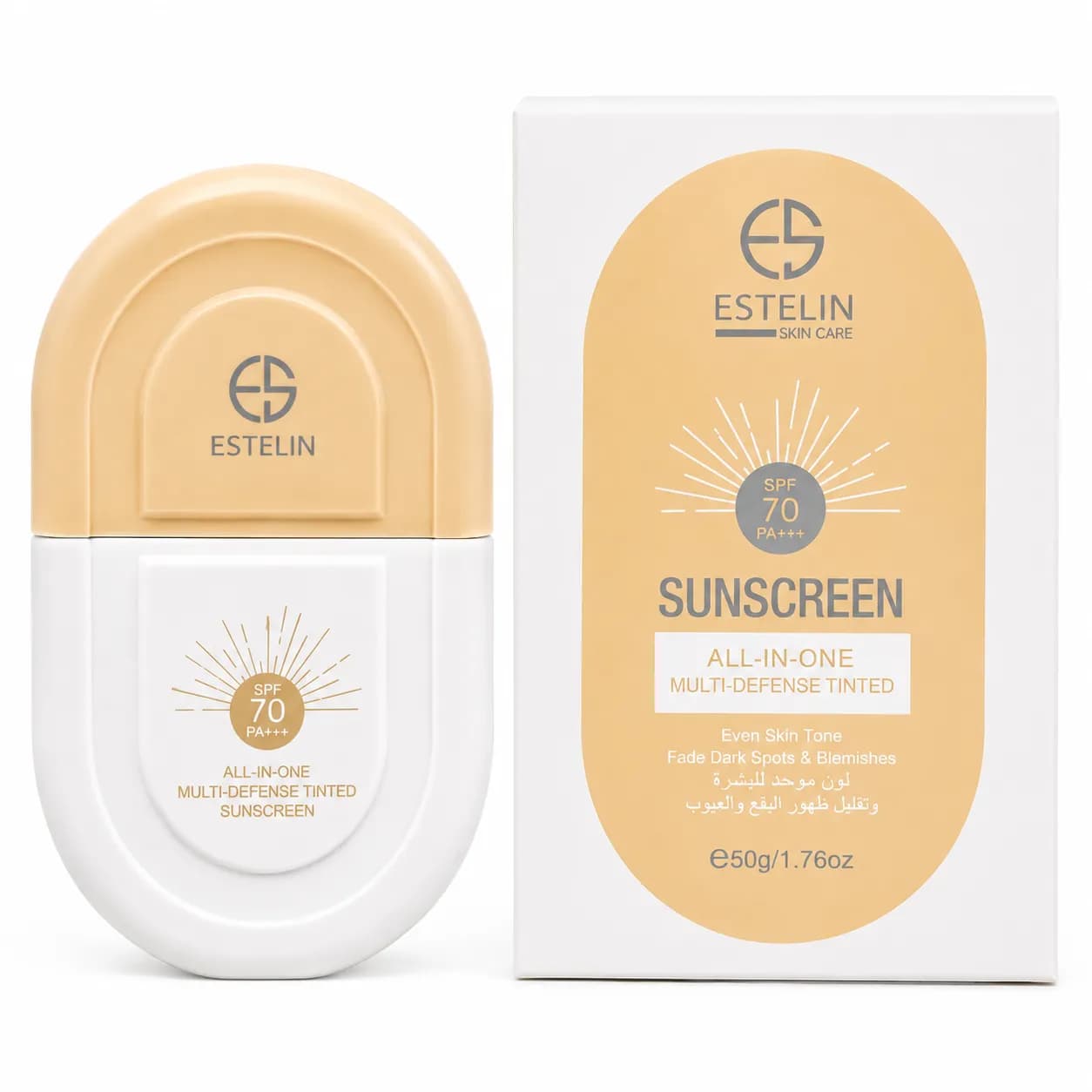 کرم ضد آفتاب رنگی استلین مدل مولتی دیفنس SPF70 حجم 50 میل کد 6006