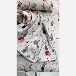 سرویس خواب نوزاد طرح خرگوش نخ ترک 4 تکه ارگانیک و ضدحساسیت(تشک و پتو و بالش) — تصویر ۴