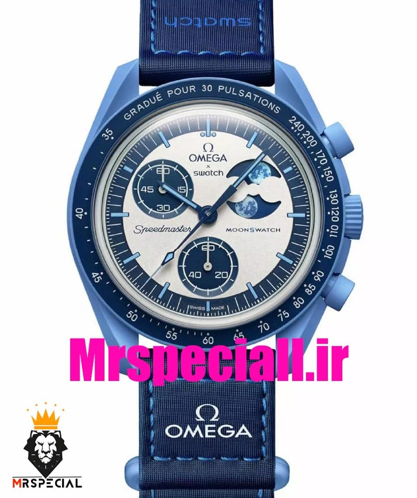 ساعت امگا سواچ ماموریت به ماه سوپر ابی 020772 OmegaSwatch Moonswatch Mission to Super Blue Moonphase 