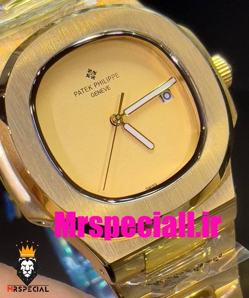 ساعت پتک فیلیپ مردانه ناتیلوس کوارتز طلایی صفحه طلایی Patek Philippe NUATILOS 020769 — تصویر ۱۲